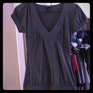 Grey V-neck top